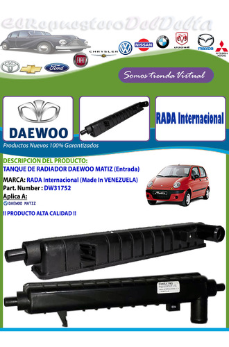 Tanque De Radiador Daewoo Matiz (entrada)