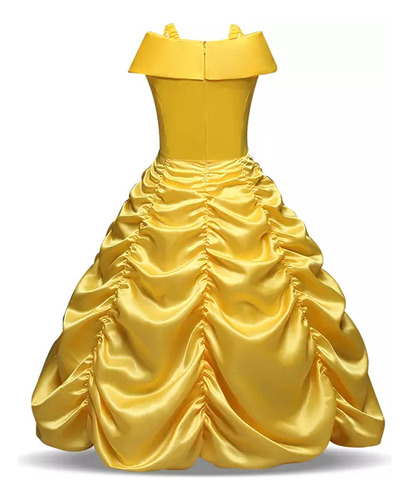Disfraz Vestido Bella Y La Bestia + Guantes Niña Princesa