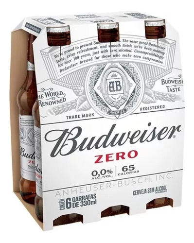 Cerveja Budweiser Zero Long Neck 330ml (6 Garrafas) Kit