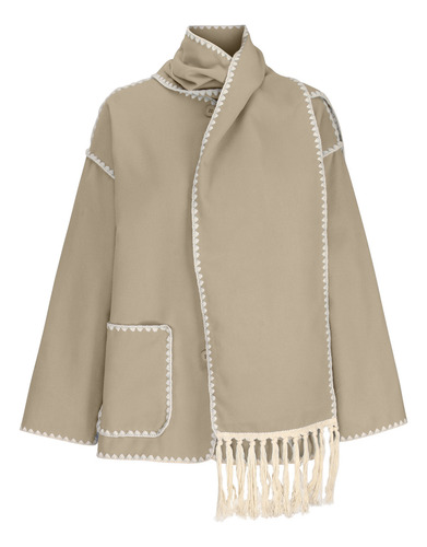 Jaqueta Feminina De Lã De Inverno Espessada E Folgada Tassel