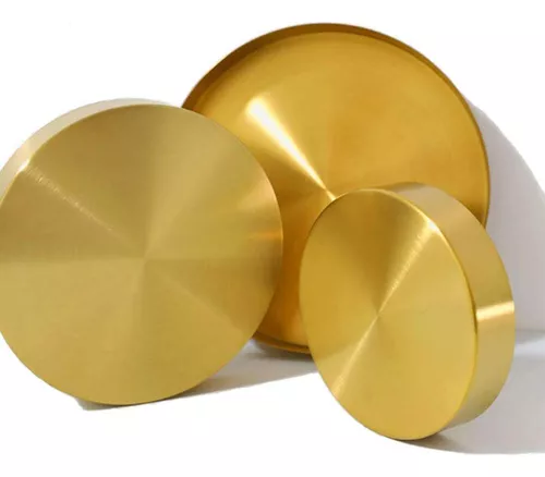  FARUTA Bandeja decorativa redonda de metal de estilo moderno de  3.9 in, bandejas redondas doradas para servir, bandeja decorativa dorada, bandejas  redondas de cobre para almacenamiento de escritorio, : Hogar y