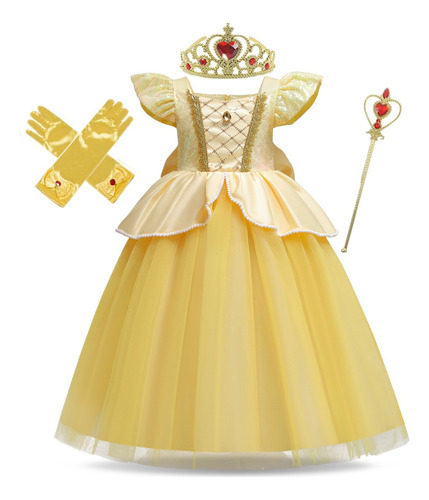 Vestido De Cumpleaños De Bella Princesa Para Niña, Halloween
