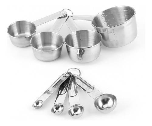 Juego De Tazas Y Cucharas Medidoras De 8 Piezas