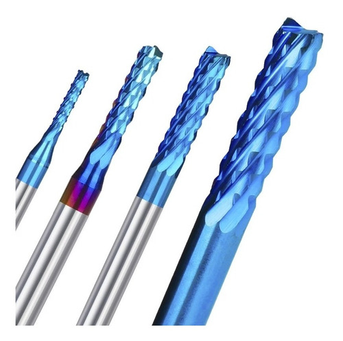 Kit Broca Fresa De 2mm Vastago 1/8 3.175mm Blue N Cnc Router
