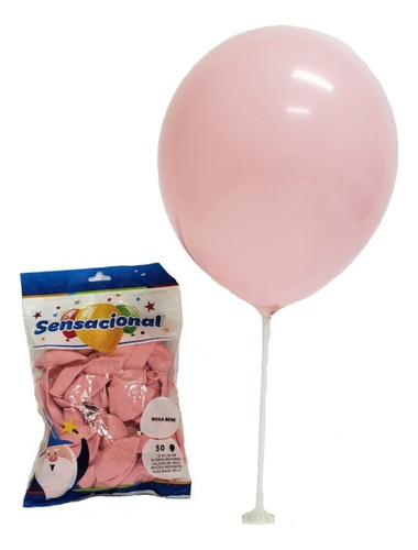 Globos De Látex Color Rosa Bebe Sensacional 100pzs #9