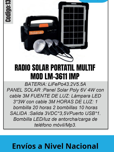 Kit Panel Solar Portátil 