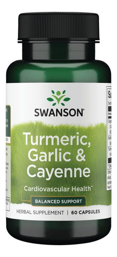 Swanson Full Spectrum Cúrcuma Alho E Pimenta De Caiena 60 Cá