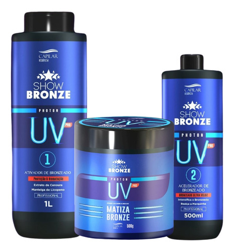 Kit Photon Uv Pro Passo 1 E 2 + Matiza Bronze Led
