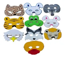 Comprar 10 Antifaces De Animalitos Primavera, Pollo, Aguila, Rana Color