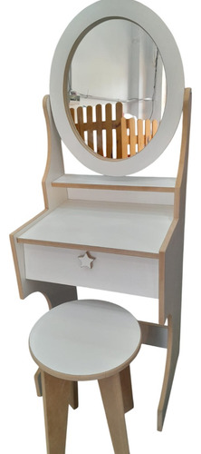 Tocador Grande Infantil Madera + Silla Banco Juego