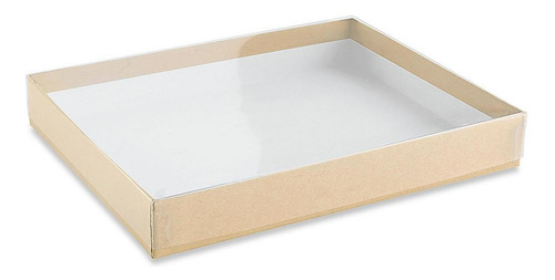 Cajas Tapa Transp Base Kraft - 19x14x3cm - 50/paq - Uline