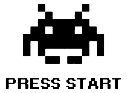 Vinilo Decorativo Press Start Space Invaders