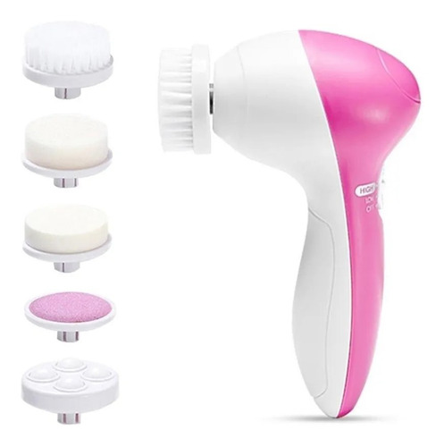 Spa Facial Mini Masajeador Electrico Para La Cara 5 En 1 Color Rosa claro