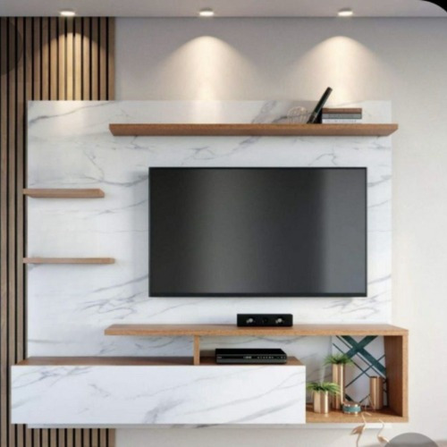 Panel Tv Moderno Minimalista Para Sala De Estar Lujoso Gris Oscuro