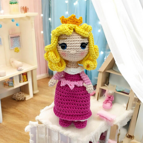 Amigurumi Princesa Bella Durmiente Aurora Tejida A Crochet