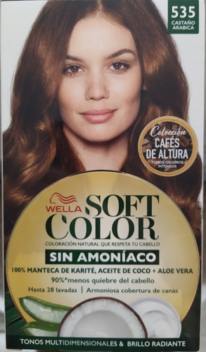 Tinte Soft Color Wella Sin Amoniaco Tono 535 Castaño Arabica