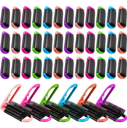 30 Piezas Set Cepillos De Cabello Plegables Con Espejo Cepil
