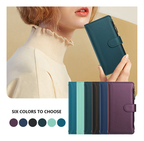 Funda De Piel Tipo Cartera Con Cremallera Para Nokia C32 C300 C30 C22 C20 C12 C10 C1 C02 C01