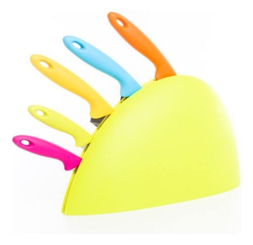 Set 5 Cuchillos De Cocina Chef De Acero Inoxidable Con Base Color Colores