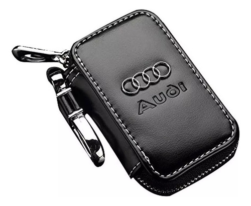 Capa Protetora Couro Porta Chave Audi A3 A4 A1 A5 S2 S3 Q3 Cor Preto
