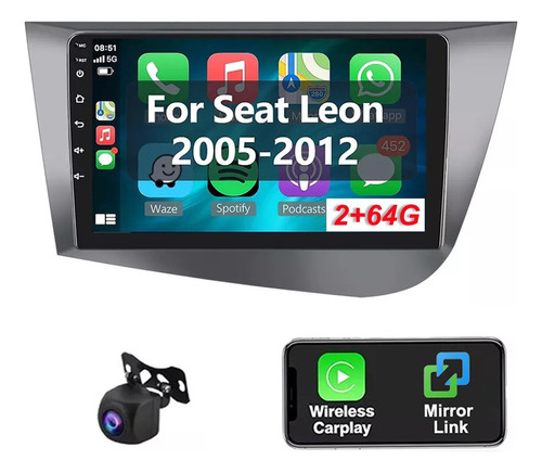 Estéreo De 9 Coches 2+64 G Carplay Wifi Bt Para Seat Leon 20