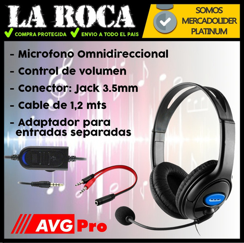 Auricular Gamer Microfono Youtuber Xbox Pc Ps4 Gaming