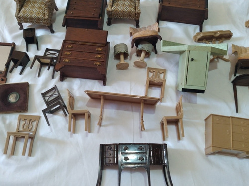 Imagen 9 de 9 de 2b Antiguo Muebles De Casa De Muñecas De Madera Renwal Otros