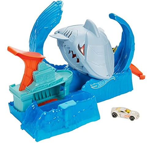 Hot Wheels City Que Cambia De Color Robot Shark Play Set Niñ