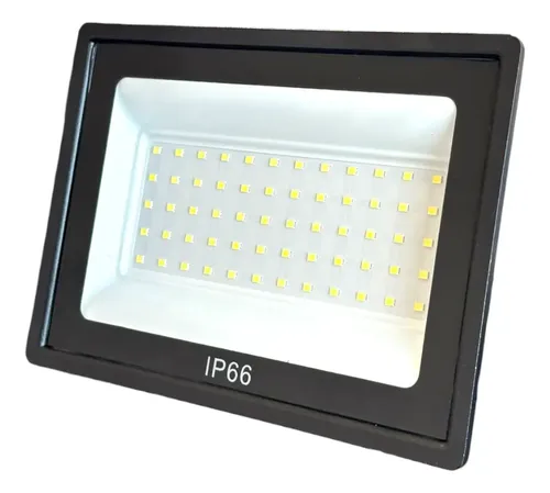 Refletor Led 1000w Bivolt Prova D'água 6500k Branco Frio Ip66 127/220v Preto