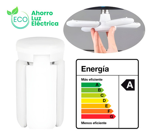 Bombilla Led Foco 36w 4 Hojas Luz Blanca, Para Hogar, Luz Blanco Frío