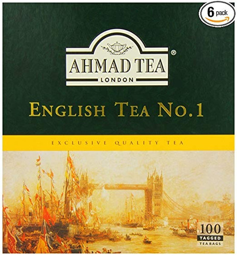 Ahmad Tea Té Inglés No.1, 100 Bolsitas De Té De Etiquetado, 