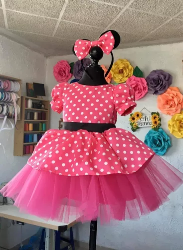 Disfraz Vestido Minnie Mouse 1-3 Años Con Orejas