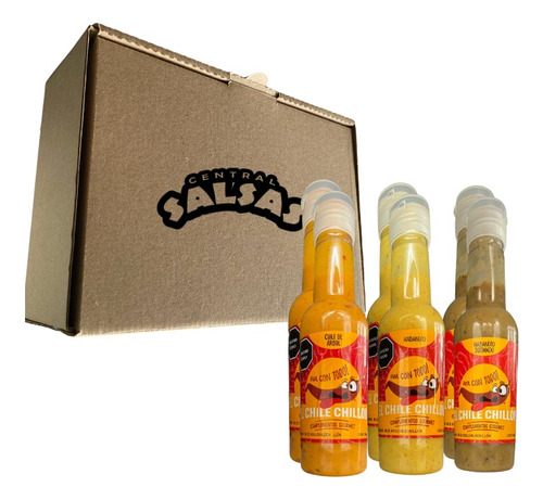 Salsa Picante El Chile Chillon, Surtido. Caja 6 Pzas