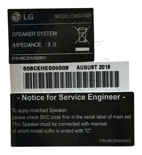 Caixa Mini System LG Cm4640 - Original Nova !!