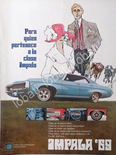Cartel Vintage Antiguo De Autos Chevrolet Impala 1969 /589