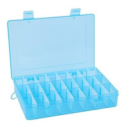 24 Compartments Plastic Box Case Jewelry Bead Storage