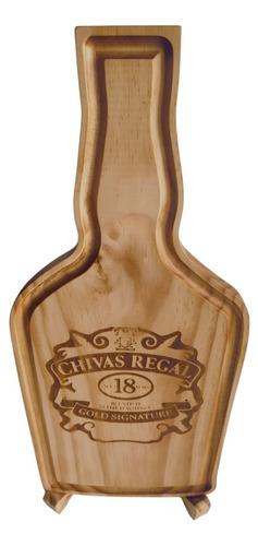 Tabla Picar Botella Whisky 45x20x1.8 + Atril