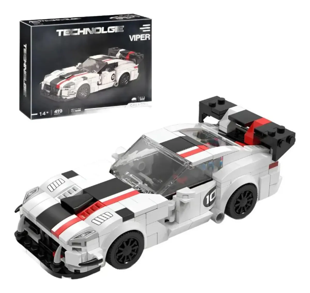 Carrinho De Montar Blocos Coleção Speed Compatível Lego Quantidade De Peças 419 Versão Do Personagem Dodge Viper