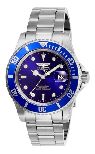 Relógio Invicta 26971 Pro Diver Quartz Prata E Azul Original