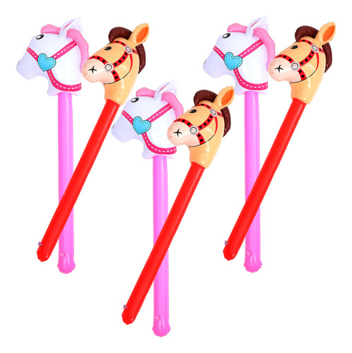 Palo Inflable Con Forma De Cabeza De Caballo, 6 Unidades
