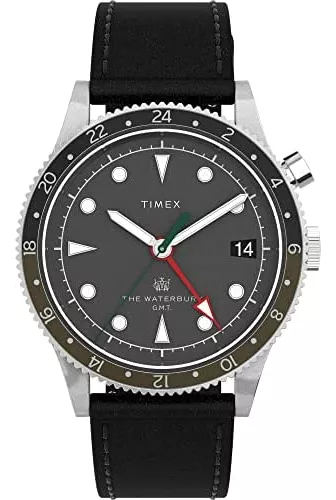 Reloj Hombre Timex Con Luz Indiglo 39 Mm Wr 50m T425719j Color de la correa  Verde Color del bisel Negro Color del fondo Negro