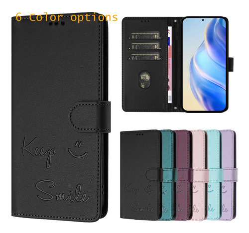 Funda De Piel Con Forma De Cara Sonriente Para Motorola Edge 60 Fusion/edge 60, Lápiz Capacitivo Con Bloqueo Rfid, A Prueba De Golpes, Tipo Cartera