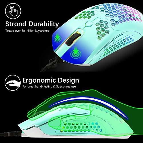 Combo Teclado Y Ratón Gaming Mecánico Led Azul, 12000 Dpi