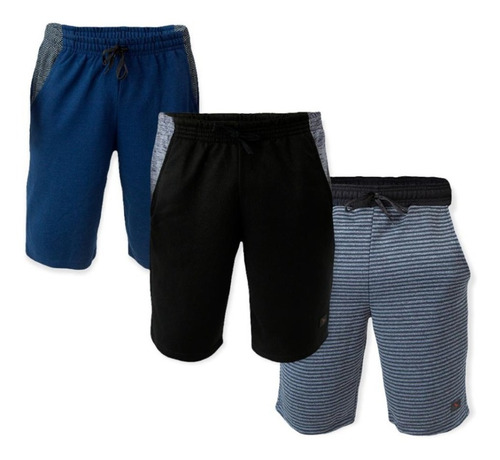 Imagem 2 de 2 de Bermudas De Moletom Moleton Kit Com 3 Bermudas De Fabrica