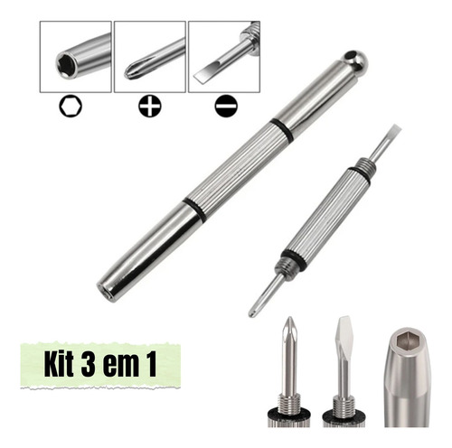 Kit 120 Chaveiro Multifuncional 3 Em 1 Chave Fenda Philips