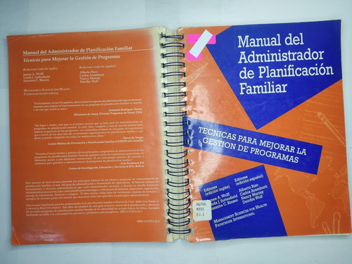 Libro Manual Del Planificación Familiar: Tecnicas 198c4 (Usado)