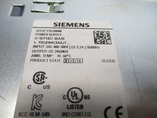 Siemens 6ep1437-3ba10 Psu300m 400-500v 2,1-2,6a Nsnp Mgg