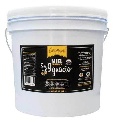 San Ignacio Orgánica Cremosa miel mantequilla cubeta 10kg