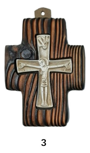 Crucifijo Moderno - Cruz De Madera Quemada - 17 Cm -