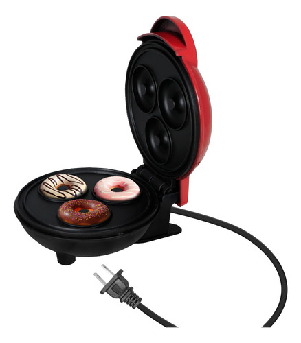 Mini Máquina Para Hacer Donas Eléctrica Donut Maker Color Rojo